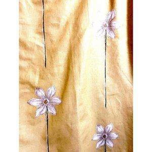 Sanderson Thila 2016 Linen Yellow Fabric Prinded UK 56" W x 3 Yds +30" L